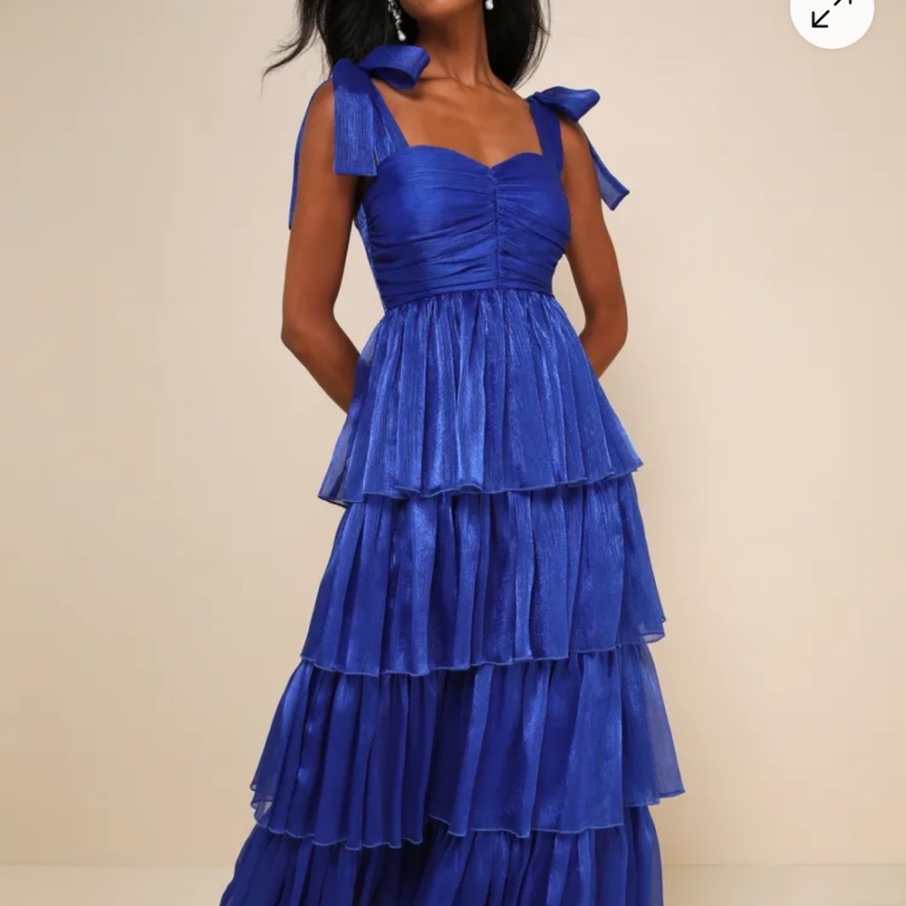 Lulu's Blue Ruffled Tiered Maxi Dress